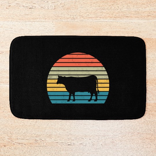 Cow Lover Farmer Retro Vintage Farm Animal Bath Mats