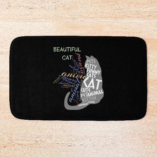 Beautiful Black Cat Bath Mats
