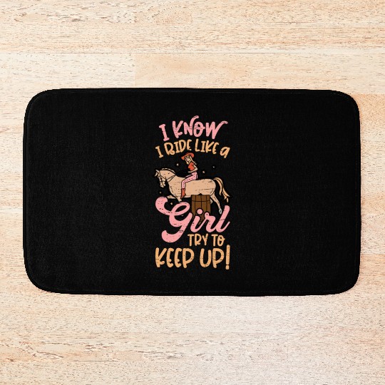 Barrel Racing Rodeo Equestrian Horse Barrel Racer Bath Mats