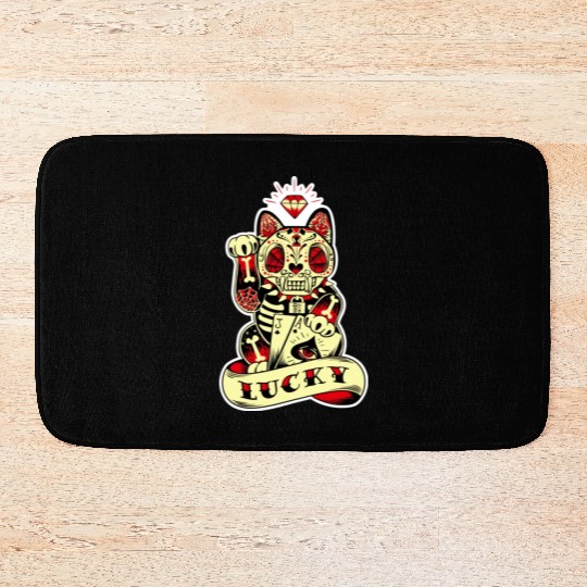 lucky cat Skull Candy Bath Mats