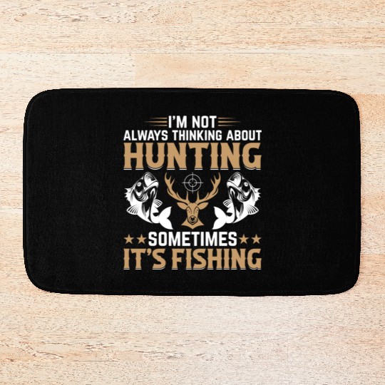 Fish Fishing Deer Hunting Trout Fishing - Deer Hun Bath Mats