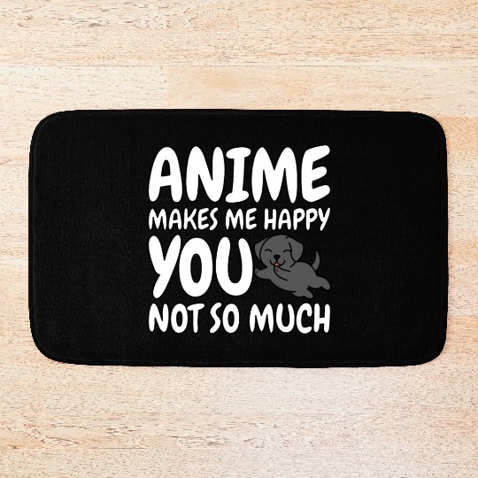 Great Dane Anime Makes Me Happy Bath Mats