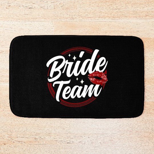 Bride Team Party Cute Bachelorette Wedding Bath Mats