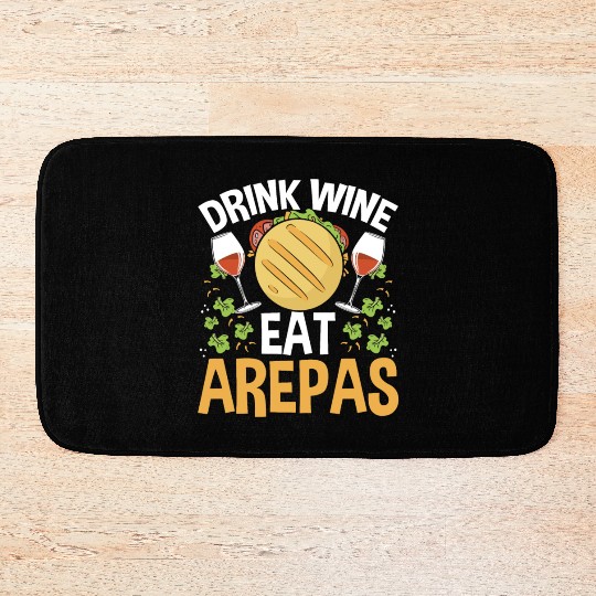 Arepas Lover Wine Drinking Hispanic Heritage Month Bath Mats