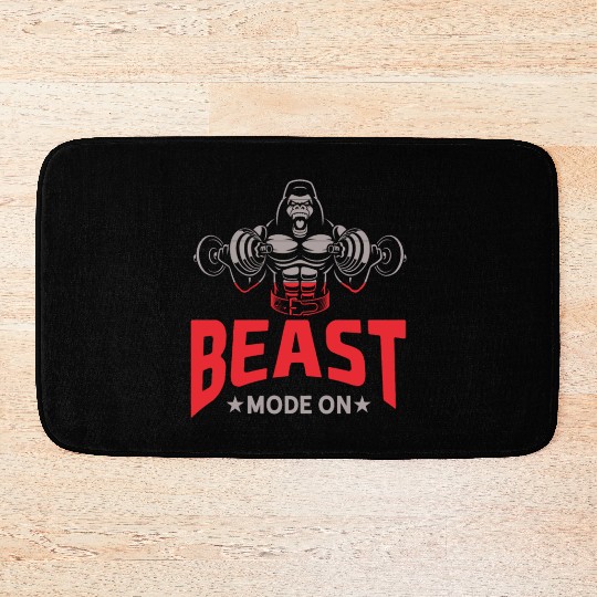 Gorilla Bodybuilding Beast Gym Motivation Bath Mats