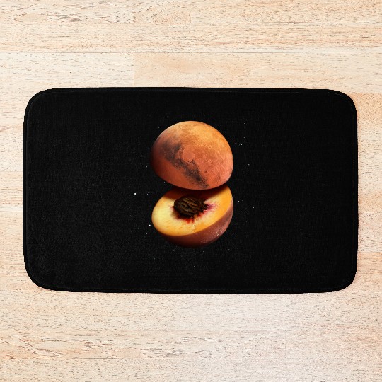 Funny Peach Mars Planet Bath Mats