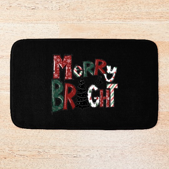 Merry And Bright Bath Mats | Merry Christmas 2022