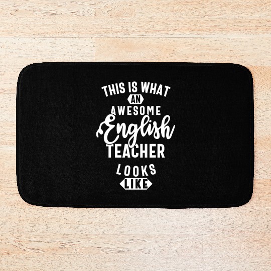 english teacher, cute english teacher Bath Mats