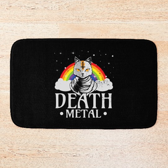 Death Metal Rock Satan Cat For Concerts Festivals Bath Mats