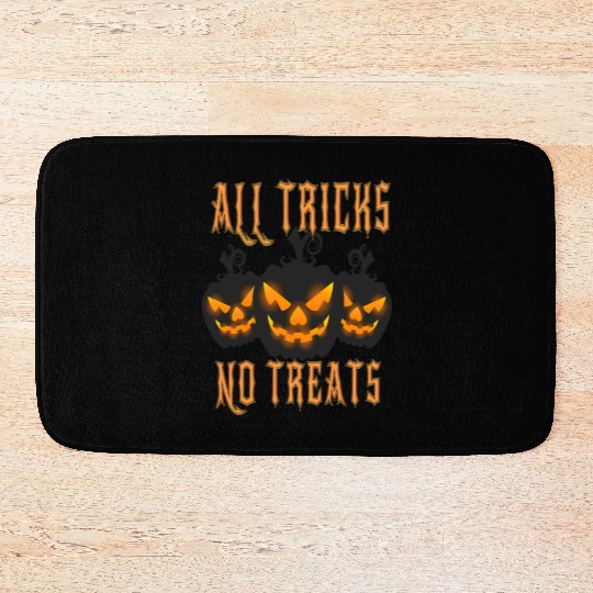 All Tricks No Treats Scary Pumpkin Bath Mats
