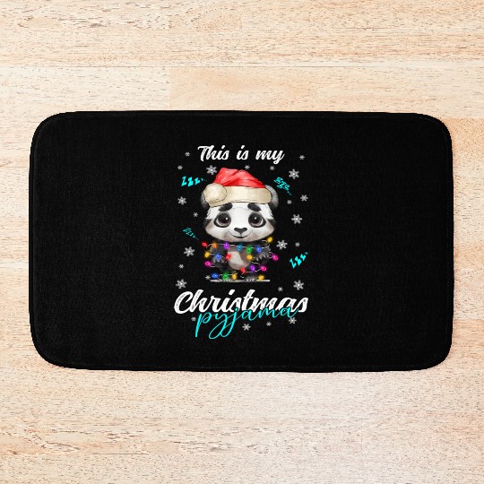 Winter Christmas Pyjama Panda Bath Mats