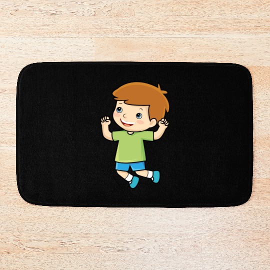 boy jumps school enrollment joy kindergarten boys Bath Mats