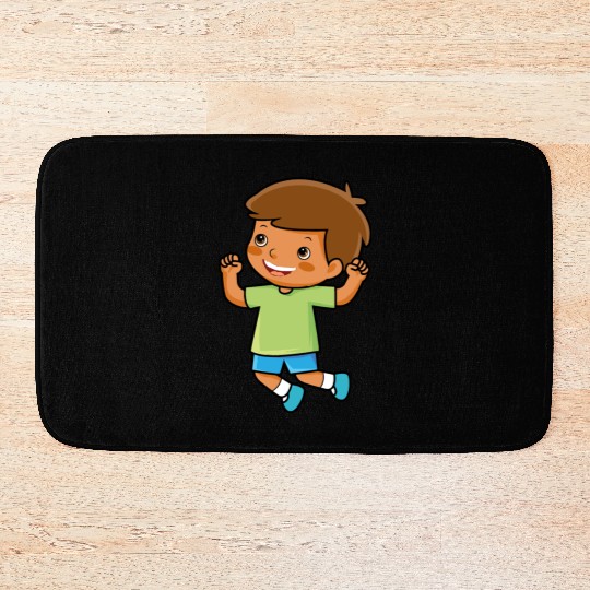 boy jumps school enrollment joy kindergarten boys Bath Mats