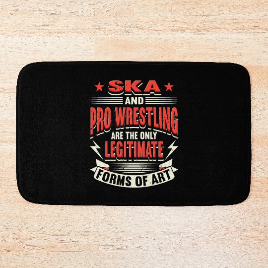 Funny Ska And Pro Wrestling Wrestler Bath Mats