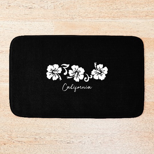 California Hibiscus Flower Bath Mats