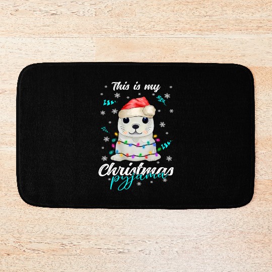 Winter Christmas Pyjama Seal Bath Mats
