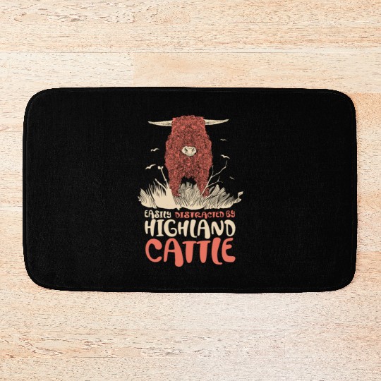 Scottish Highland Cow Grass Puppy Cow Whisperer Bath Mats