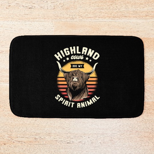 Highland Cows Are My Spirit Animal Grass Puppy Bath Mats