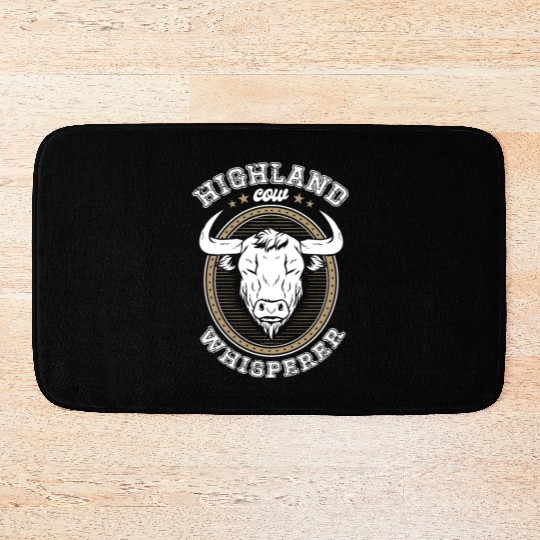 Highland Cow Whisperer Grass Puppy Cow Farmer Bath Mats
