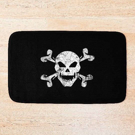 Textured Skull And Crossbones Bath Mats