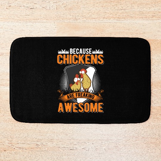 Chickens Farmer Chicken Coop Bath Mats