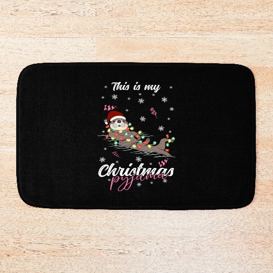 Winter Christmas Pyjama Otter Bath Mats