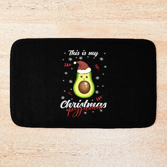 Winter Christmas Pyjama Avocado Bath Mats