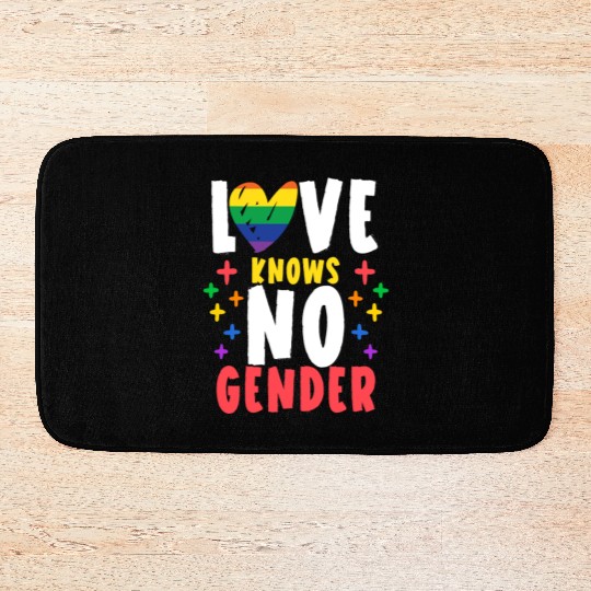 Love Knows No Gender Rainbow Pride Month Bath Mats