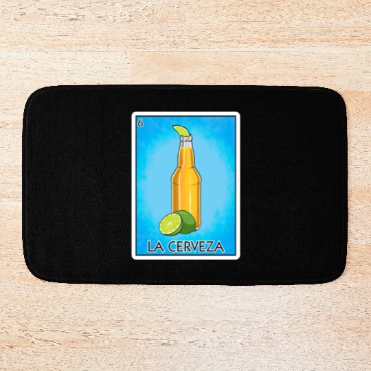 La Cerveza Beer Card Mexican Lottery Card Cerveza Bath Mats
