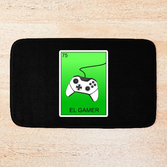 El Gamer Video Gaming Card Mexican Lottery Card Bath Mats