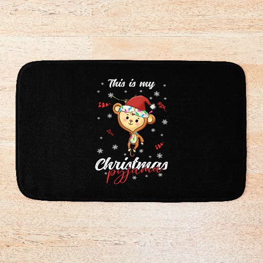 Winter Christmas Pyjama Monkey Bath Mats