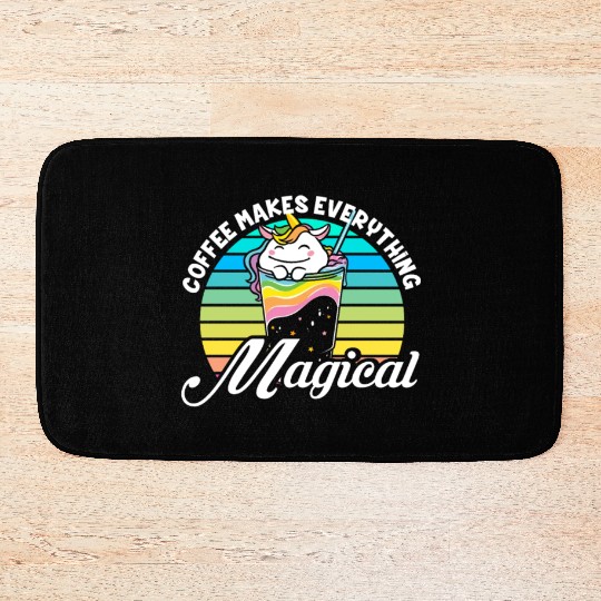 Pink Magical Unicorn Caffeine Coffee Lover Bath Mats