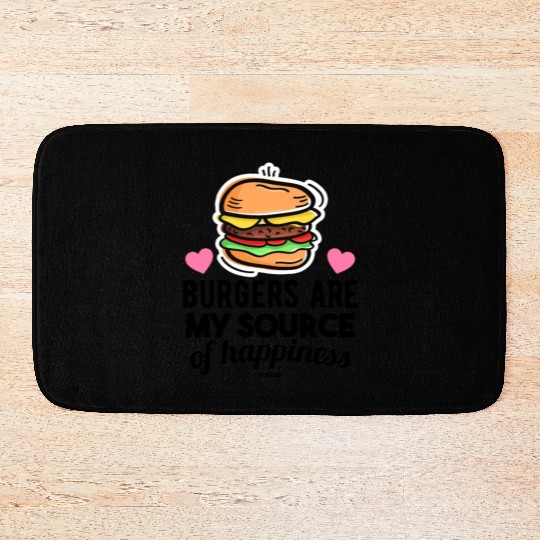 Hamburger fast food grill delicious Bath Mats