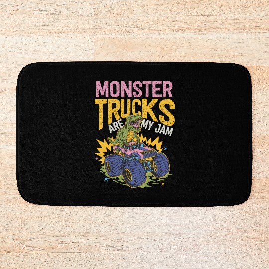 Monster Trucks Are My Jam Vintage Retro Bath Mats