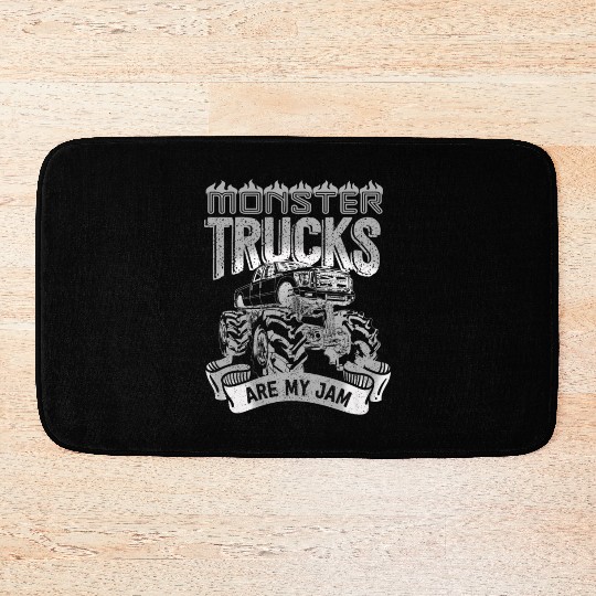Monster Trucks Are My Jam Vintage Retro Bath Mats