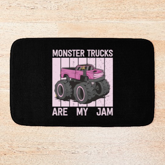 Monster Trucks Are My Jam Vintage Retro Bath Mats