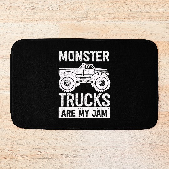 Monster Trucks Are My Jam Vintage Retro Bath Mats