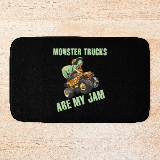 Monster Trucks Are My Jam Vintage Retro Bath Mats