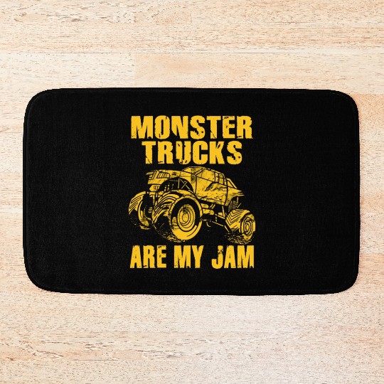 Monster Trucks Are My Jam Vintage Retro Bath Mats