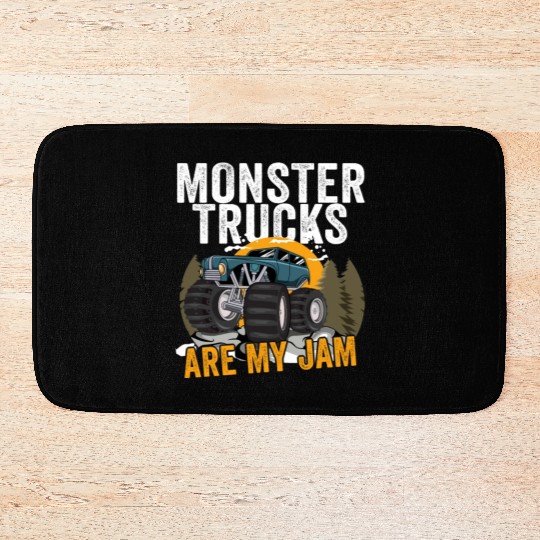 Monster Trucks Are My Jam Vintage Retro Bath Mats