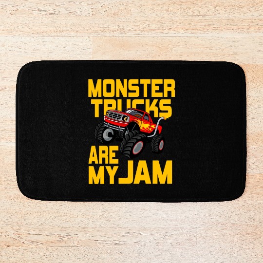 Monster Trucks Are My Jam Vintage Retro Bath Mats