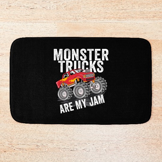 Monster Trucks Are My Jam Vintage Retro Bath Mats