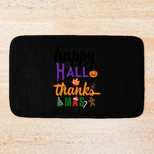 Happy Hallothanksmas Bath Mats