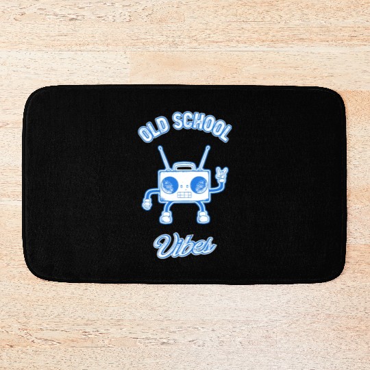 Old School Vibes Retro Beat Box Music Bath Mats