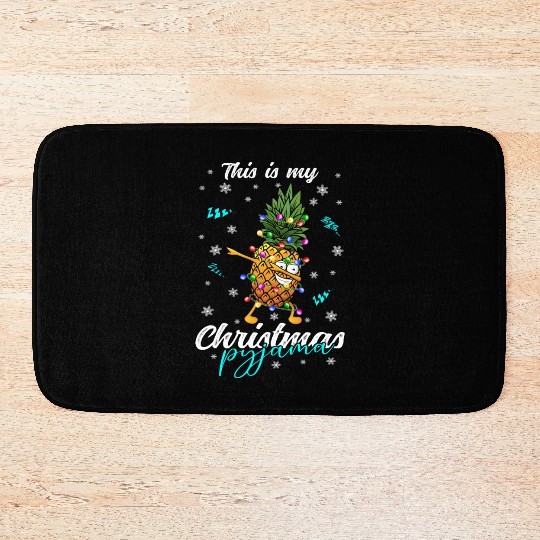 Winter Christmas Pyjama Pineapple Bath Mats