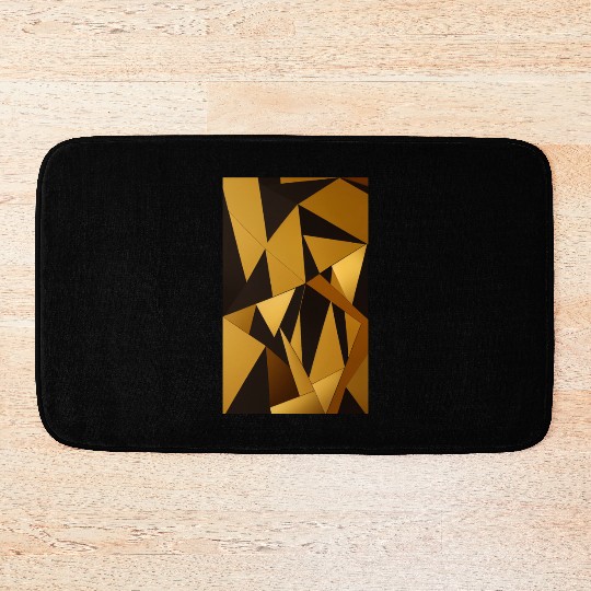 Black and Gold Minimalist Bath Mats