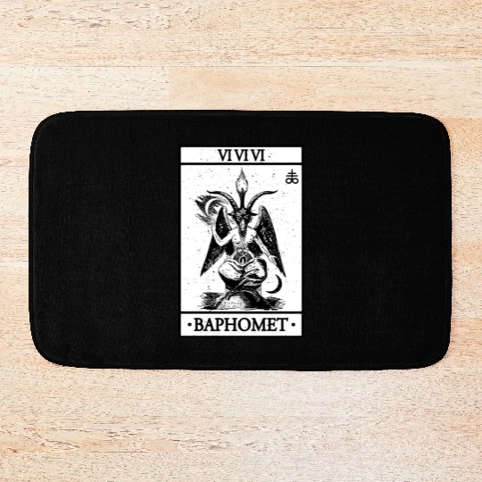 Baphomet Tarot Card Satanic Occult Bath Mats