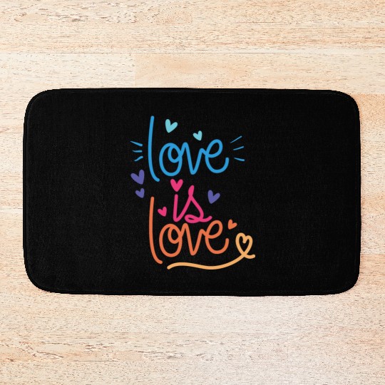 LGBTQ Love is Love is Love Bath Mats