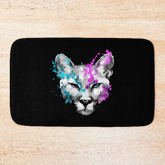 Dramabite mountain lion Bath Mats