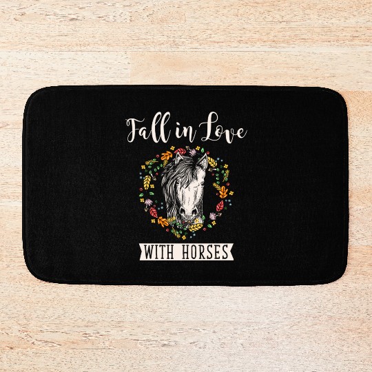 Women Fall Horse Lover Autumn Thanksgiving Bath Mats